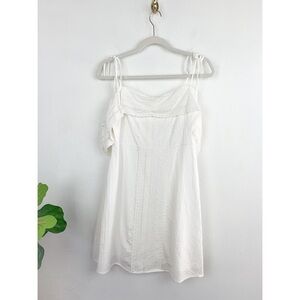 Storia White Eyelet Lace Boho Cottagecore Off the Shoulder Dress Sz L